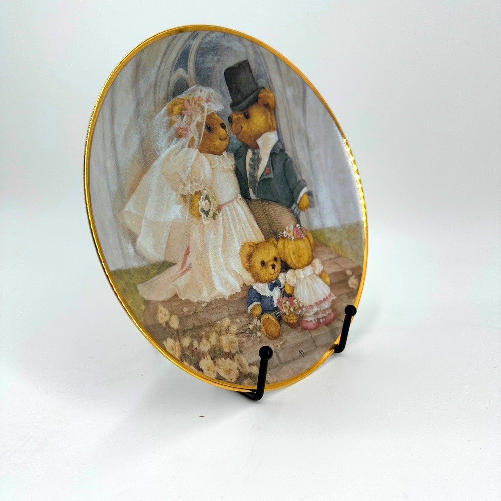 Franklin Mint Just Married‎ Bear Plate by Patricia Brooks 8" Limited Ed.